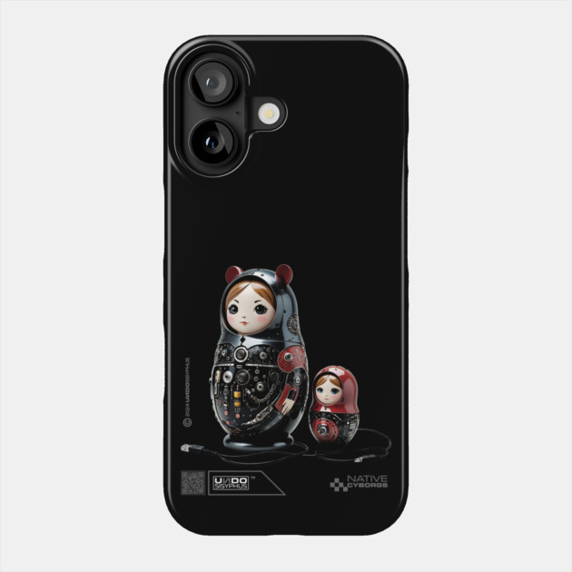 Babushka (Black) - Matryoshka stacking dolls | UndoSisyphus™ Native Cyborgs Collection Phone Case by UndoSisyphus