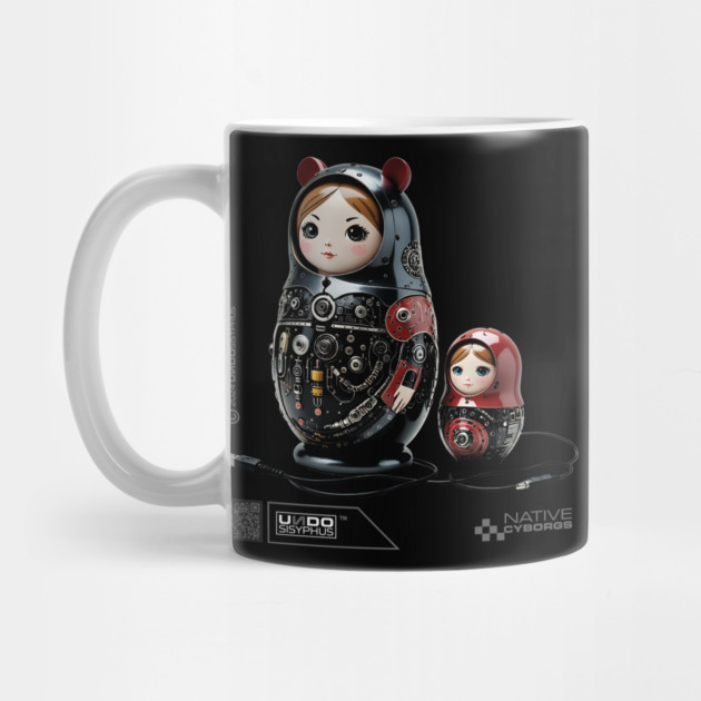 Babushka (Black) - Matryoshka stacking dolls | UndoSisyphus™ Native Cyborgs Collection by UndoSisyphus
