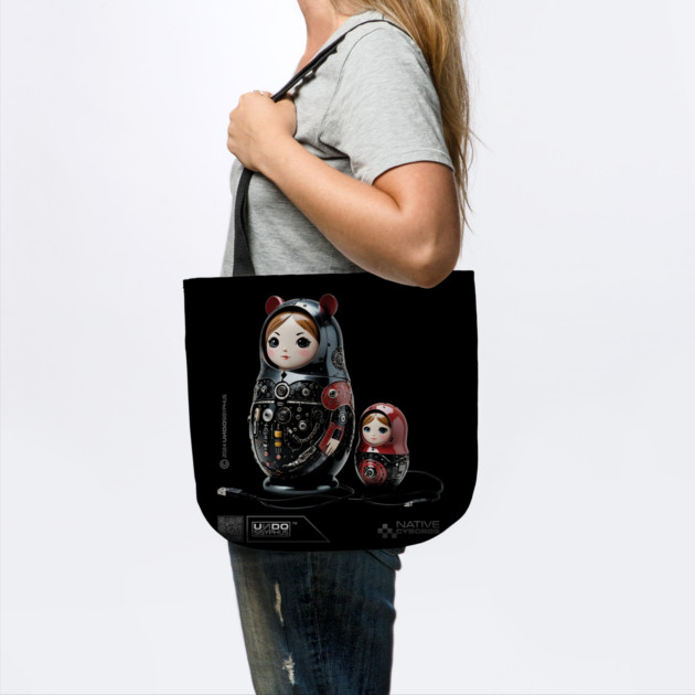 Babushka (Black) - Matryoshka stacking dolls | UndoSisyphus™ Native Cyborgs Collection by UndoSisyphus