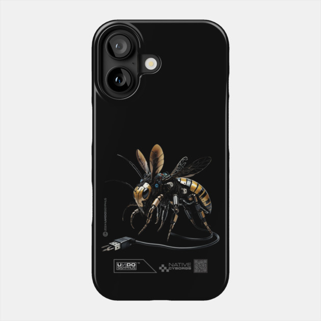Cyborg Bee (Black) | UndoSisyphus™ Native Cyborgs Collection Phone Case by UndoSisyphus