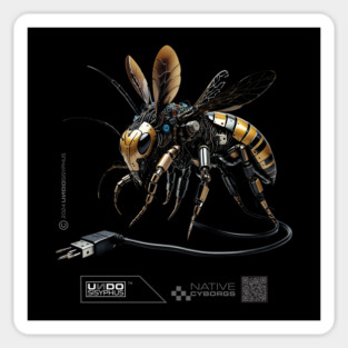 Cyborg Bee (Black) | UndoSisyphus™ Native Cyborgs Collection Sticker