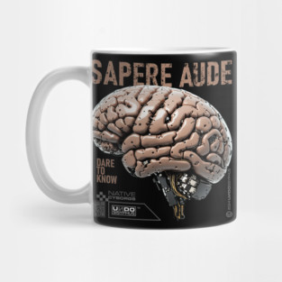 Sapere Aude, Dare to Know (Black) - Cyborg Brain | UndoSisyphus™ Native Cyborgs Collection Mug