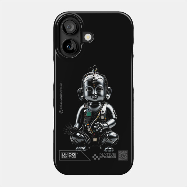 Cyborg Baby Buddha (Black) | UndoSisyphus™ Native Cyborgs Collection Phone Case by UndoSisyphus