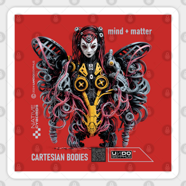 Mind + Matter (Red+) - Cartesian Bodies | UndoSisyphus™ Native Cyborgs Collection Sticker by UndoSisyphus