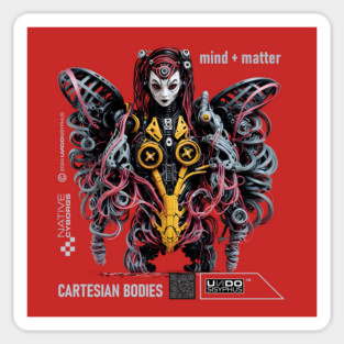 Mind + Matter (Red+) - Cartesian Bodies | UndoSisyphus™ Native Cyborgs Collection Magnet