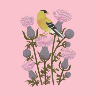 Goldfinch on Thistles T-Shirt