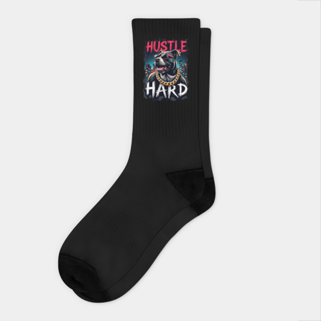 Hustle hard - Hustle hard: Fierce Dog Street Style Socks by Steve