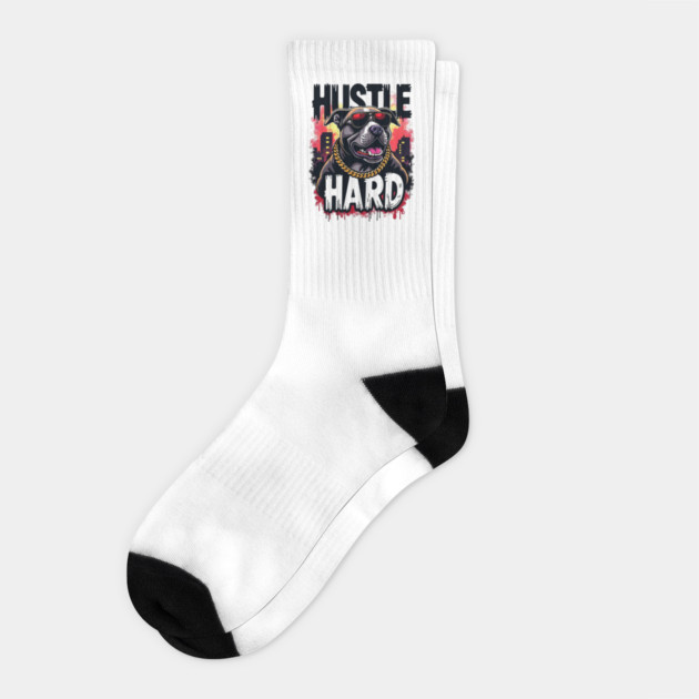 Hustle hard - Hustle hard: Fierce Dog Street Style Socks by Steve