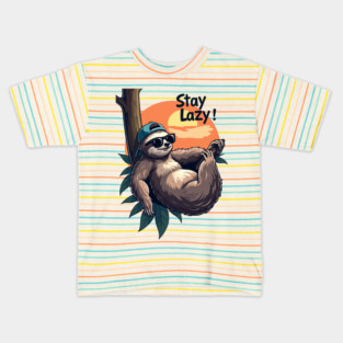 Slothful Serenity: Embracing the Lazy Life Kids T-Shirt
