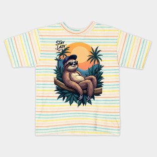 Slothful Serenity: Embracing the Lazy Life Kids T-Shirt