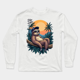Slothful Serenity: Embracing the Lazy Life Long Sleeve T-Shirt