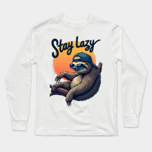Slothful Serenity: Embracing the Lazy Life Long Sleeve T-Shirt