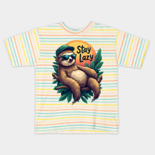 Slothful Serenity: Embracing the Lazy Life Kids T-Shirt