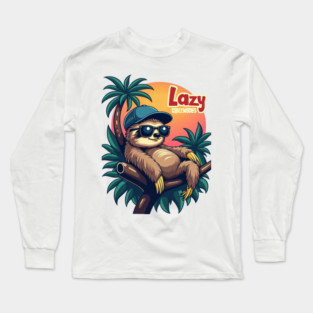 Slothful Serenity: Embracing the Lazy Life Long Sleeve T-Shirt