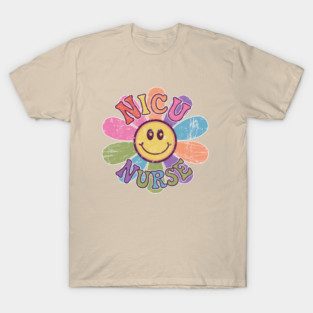 NICU Nurse Flower Design T-Shirt
