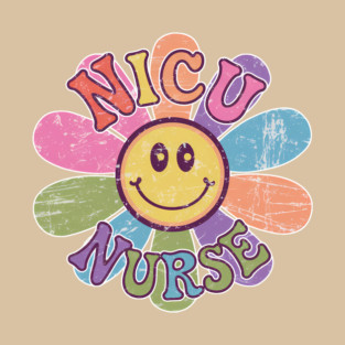 NICU Nurse Flower Design T-Shirt