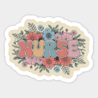 Floral Nurse Design Sticker