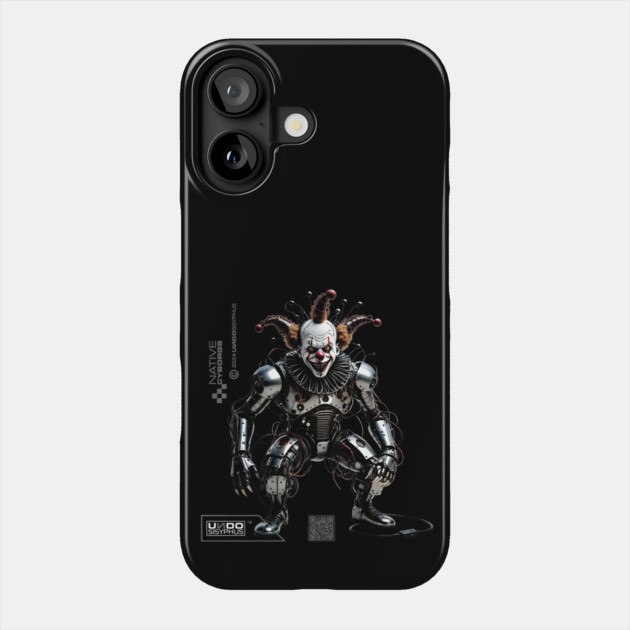 Cyborg Clown (Black) | UndoSisyphus™ Native Cyborgs Collection Phone Case by UndoSisyphus