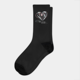 Cyborg Heart (Black) | UndoSisyphus™ Native Cyborgs Collection Socks