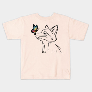 Fox with Butterfly Kids T-Shirt