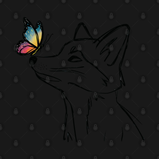Fox with Butterfly by Luvv Designs