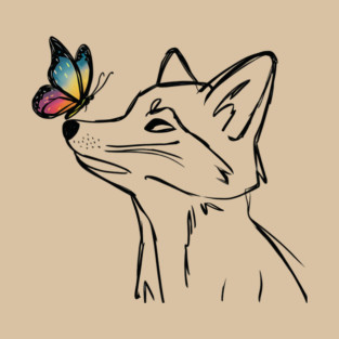 Fox with Butterfly T-Shirt