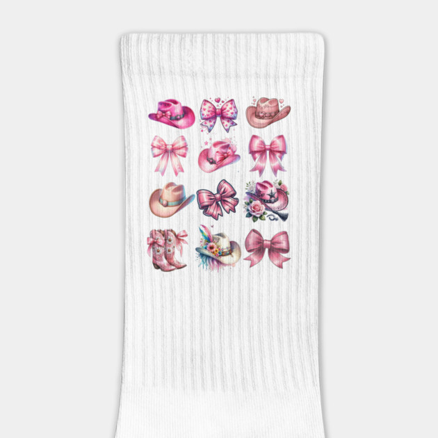 Coquette Pink Cowboy Hats Bows Cowgirl Boots Scootin design by Luxinda