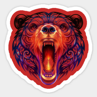 Colorful Pop Art Bear Sticker