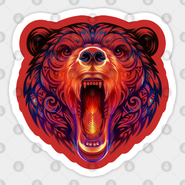 Colorful Pop Art Bear Sticker by Luxinda
