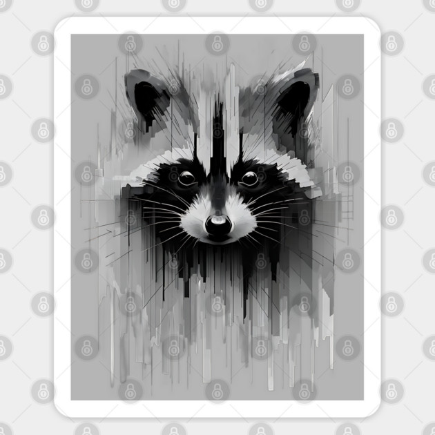 Dark Grays Goth Racoon Sticker by Luxinda