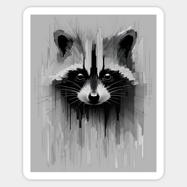 Dark Grays Goth Racoon Magnet by Luxinda
