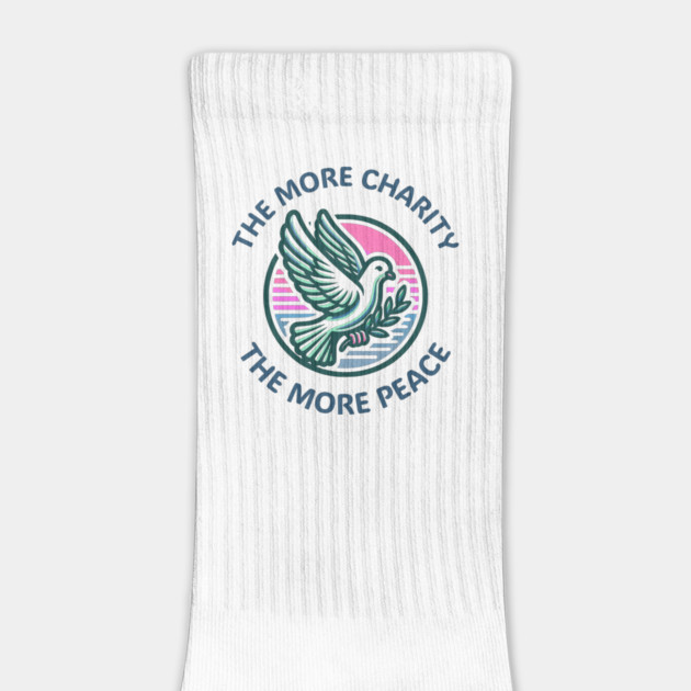 The More Charity The More Peace, dove with olive branch design by Luxinda