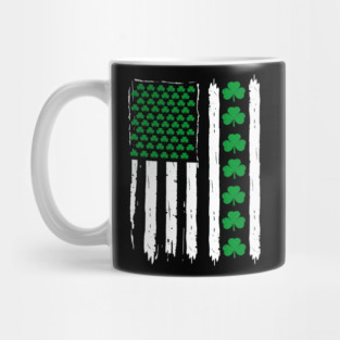 US American flag with shamrocks for St Patricks day Mug