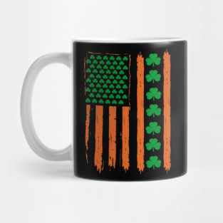 US American flag with shamrocks for St Patricks day Mug