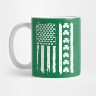 US American flag with shamrocks for St Patricks day Mug