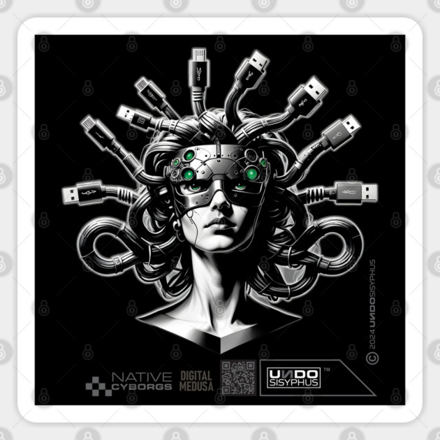 Digital Medusa 01 (Black) | UndoSisyphus™ Gaming Collection Sticker by UndoSisyphus