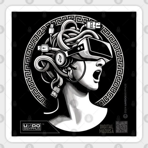 Digital Medusa 02 (Black) | UndoSisyphus™ Gaming Collection Sticker by UndoSisyphus
