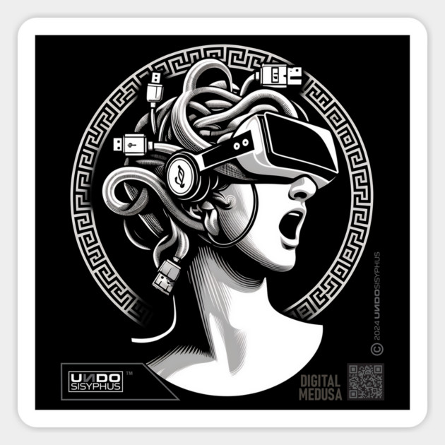 Digital Medusa 02 (Black) | UndoSisyphus™ Gaming Collection Magnet by UndoSisyphus