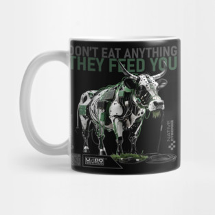 Cyborg Cow (Black) - Don't Eat Anything They Feed You | UndoSisyphus™ Native Cyborgs Collection Mug
