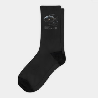 Cyborg Fish (Black) | UndoSisyphus™ Native Cyborgs Collection Socks