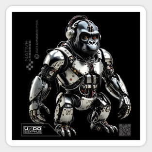 Cyborg Gorilla (Black) | UndoSisyphus™ Native Cyborgs Collection Sticker