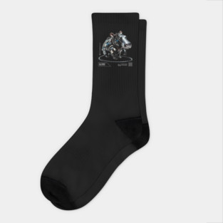 Cyborg Hippopotamus (Black) | UndoSisyphus™ Native Cyborgs Collection Socks