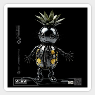 Pineapple Boy (Black) | UndoSisyphus™ Native Cyborgs Collection Magnet