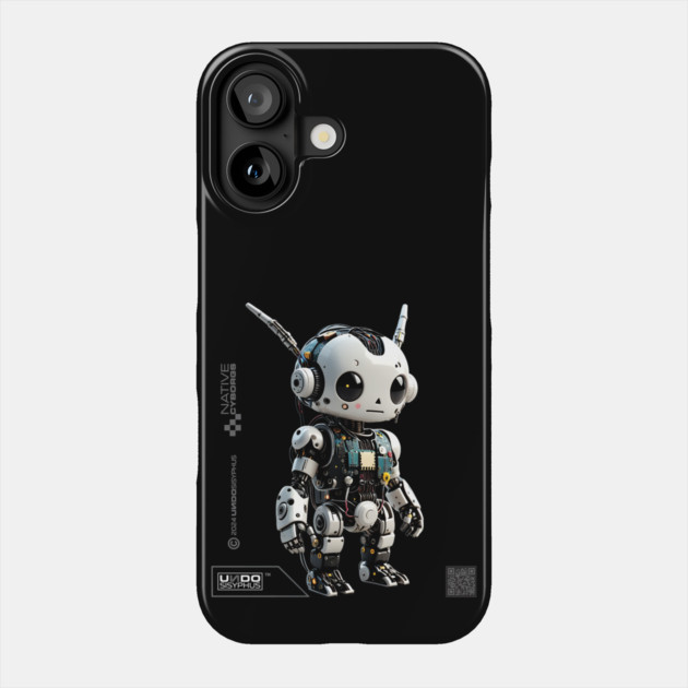 Cute Little Robot (Black) | UndoSisyphus™ Native Cyborgs Collection Phone Case by UndoSisyphus