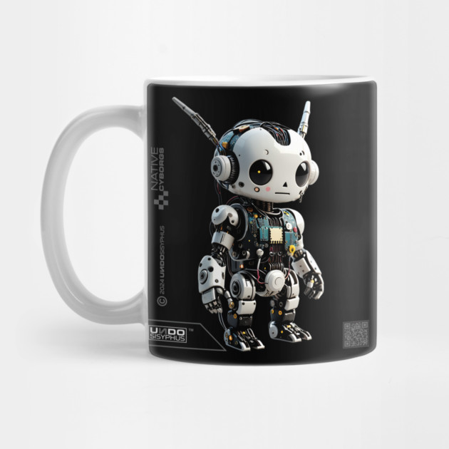 Cute Little Robot (Black) | UndoSisyphus™ Native Cyborgs Collection by UndoSisyphus