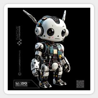 Cute Little Robot (Black) | UndoSisyphus™ Native Cyborgs Collection Sticker