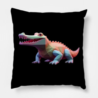 Alligator Pixel 3d Computer Graphic Pillow
