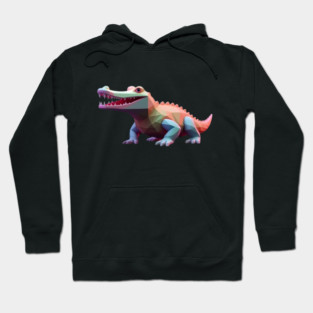 Alligator Pixel 3d Computer Graphic Hoodie
