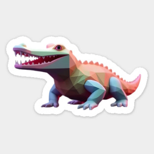 Alligator Pixel 3d Computer Graphic Sticker