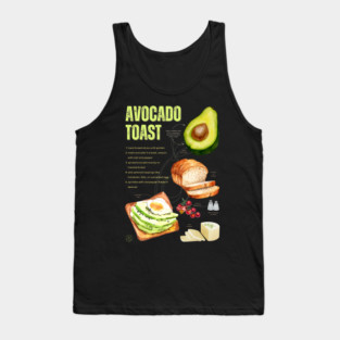 Avocado Toast Recipe - Rustic Chalkboard feel Tank Top